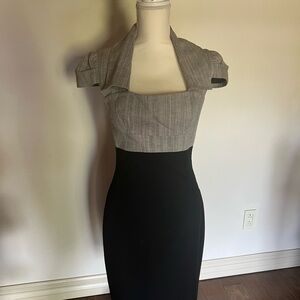 Elegant Gray and Black Dress